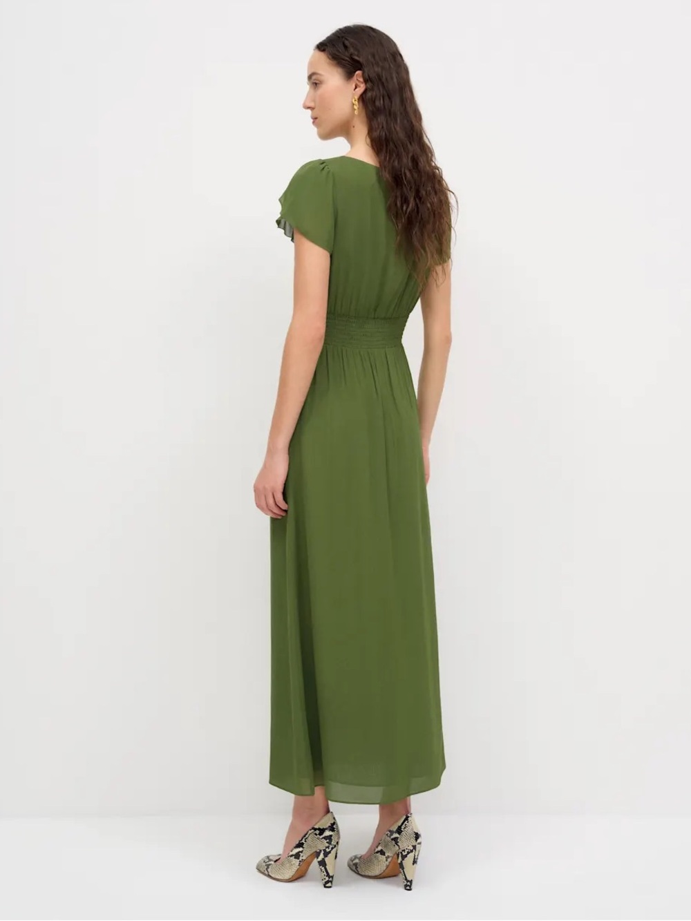 Reformation Drusilla Dress in Moss Size 8 - Picture 2 of 16